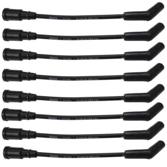 Moroso Ford 7.3L Godzilla 135 Deg Boots 8mm Unsleeved Ultra Ignition Wire Set -  Black