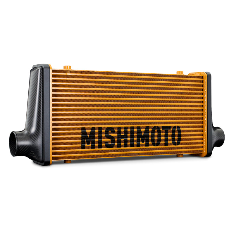 Mishimoto Universal Carbon Fiber Intercooler - Matte Tanks - 450mm Gold Core - C-Flow - BK V-Band