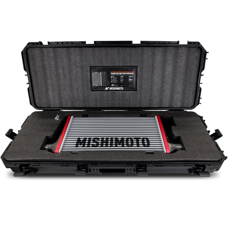 Mishimoto Universal Carbon Fiber Intercooler - Matte Tanks - 525mm Black Core - C-Flow - BK V-Band