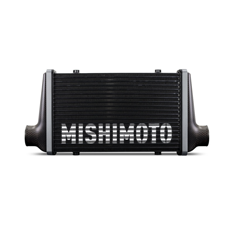 Mishimoto Universal Carbon Fiber Intercooler - Gloss Tanks - 600mm Black Core - S-Flow - GR V-Band