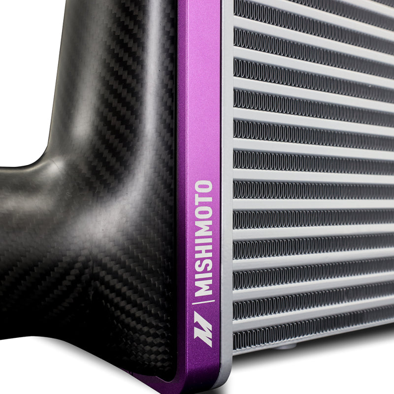 Mishimoto Universal Carbon Fiber Intercooler - Gloss Tanks - 600mm Black Core - S-Flow - DG V-Band