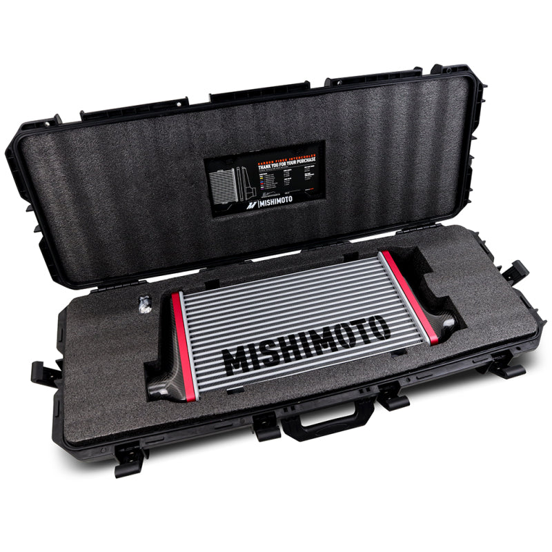 Mishimoto Universal Carbon Fiber Intercooler - Matte Tanks - 450mm Gold Core - S-Flow - DG V-Band