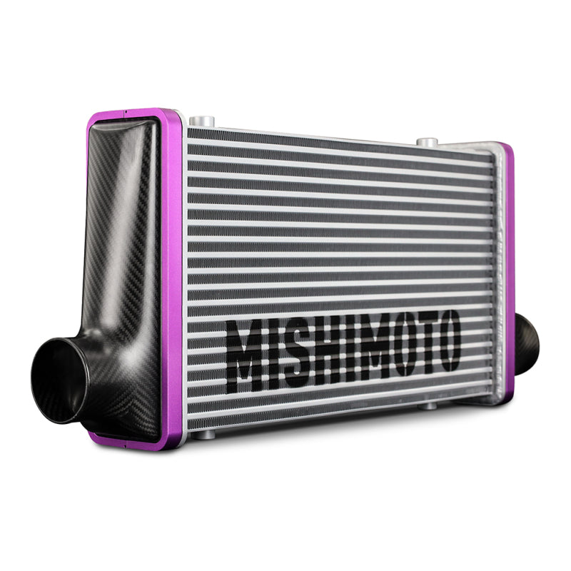 Mishimoto Universal Carbon Fiber Intercooler - Matte Tanks - 525mm Gold Core - C-Flow - P V-Band