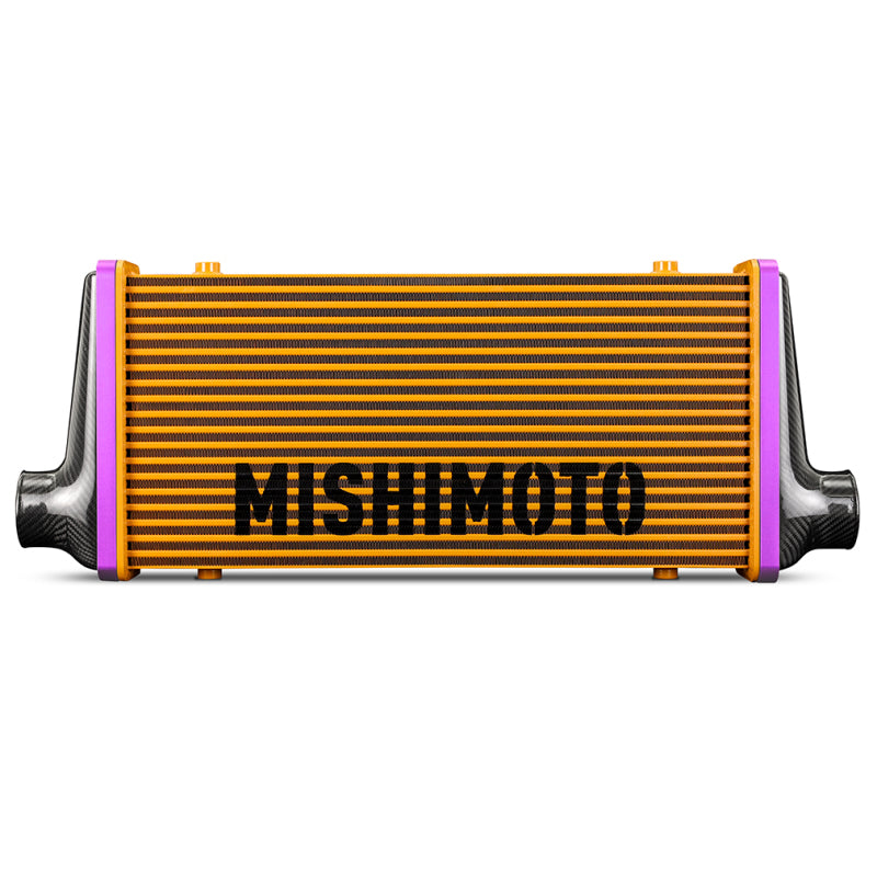 Mishimoto Universal Carbon Fiber Intercooler - Gloss Tanks - 525mm Silver Core - C-Flow - P V-Band