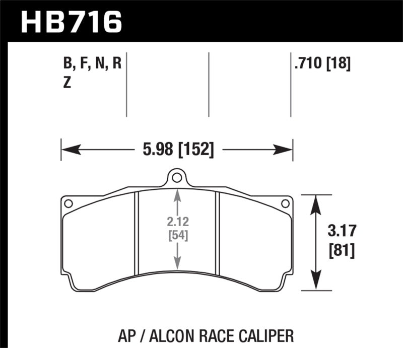 Hawk HPS 5.0 Brake Pads w/ 0.710 Thickness - AP Racing Alcon