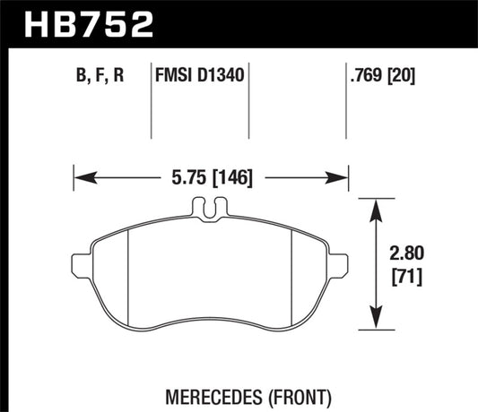 Hawk 2015 Mercedes C250 HPS Street Front Brake Pads