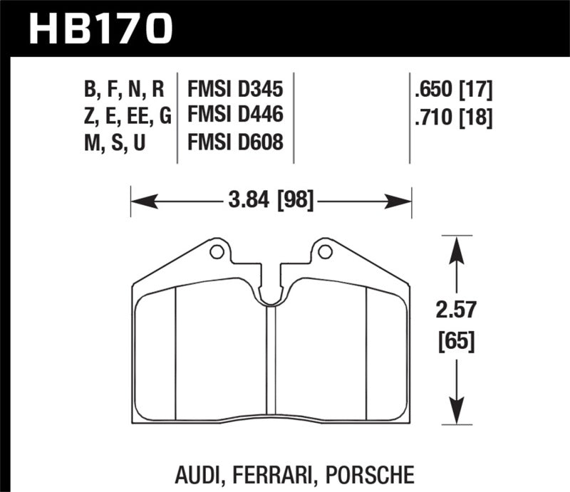 Hawk DTC-80 89-98 Porsche 911 Carrera 4 Rear Race Brake Pads