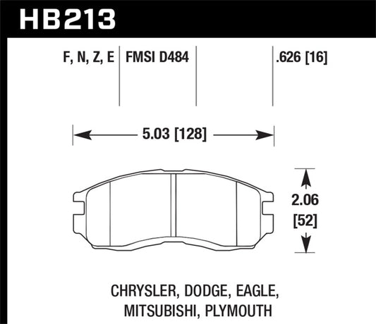 Hawk 1st Gen DSM HP+ Street Front Brake Pads