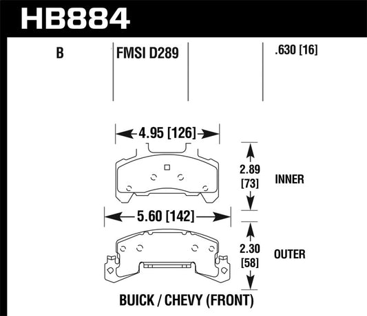 Hawk 85-91 Chevrolet Cavalier HPS 5.0 Front Brake Pads