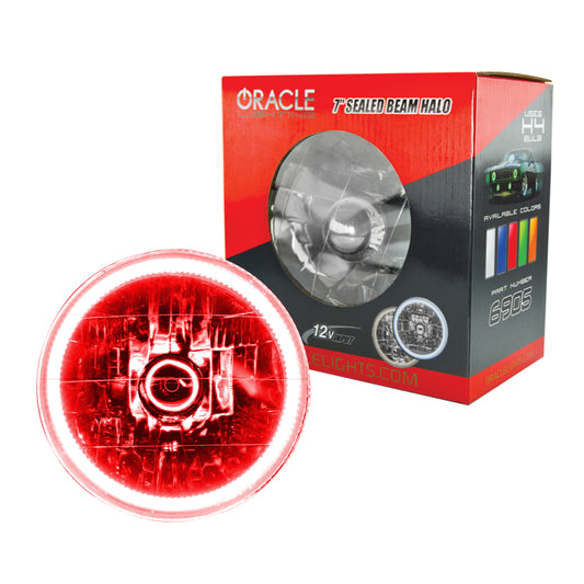 Oracle Pre-Installed Lights 7 IN. Sealed Beam - Red Halo