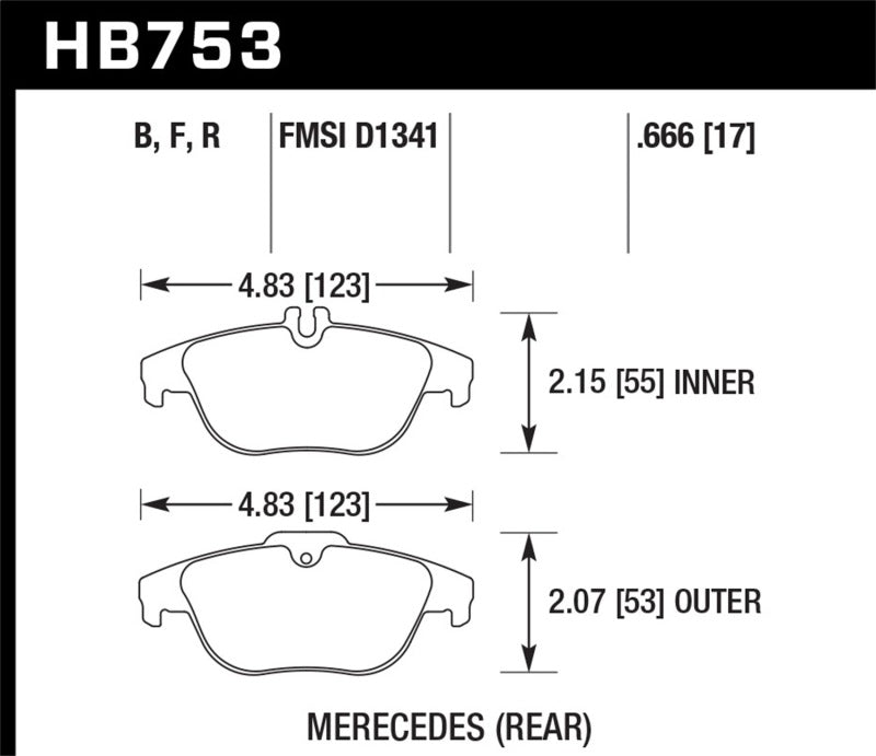 Hawk 08-14 Mercedes-Benz C300 / 10-15 Mercedes-Benz GLK350 HPS Street Rear Brake Pads