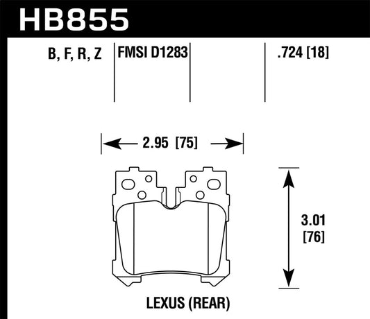 Hawk 07-17 Lexus LS460 / 08-16 Lexus LS600h HPS 5.0 Rear Brake Pads