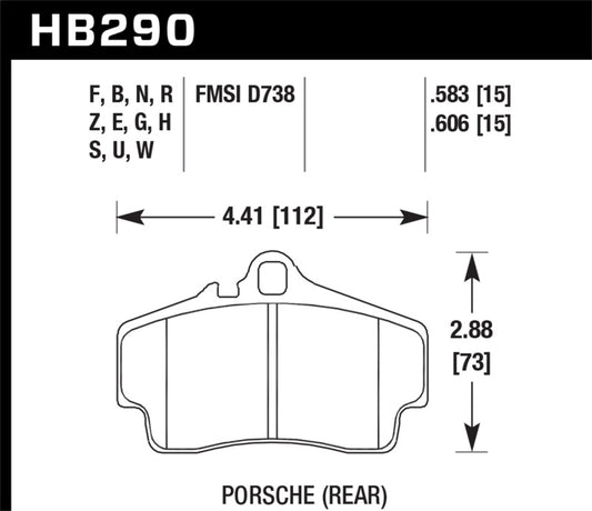 Hawk 97-12 Porsche Boxter HPS 5.0 Rear Brake Pads