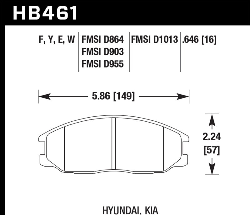 Hawk 01-06 Hyindai Santa Fe / 03-09 Kia Sorento DTC-30 Race Front Brake Pads