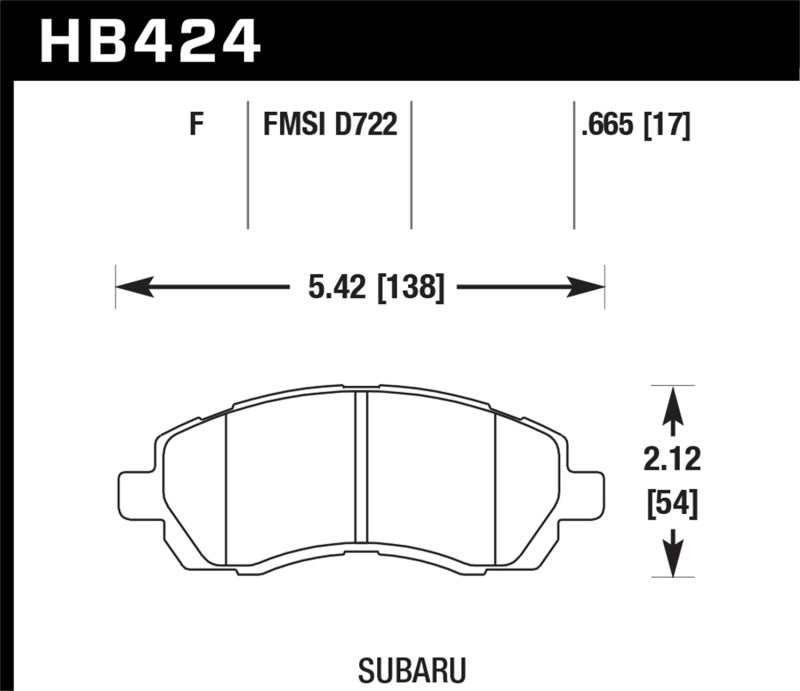 Hawk Subaru HPS Street Front Brake Pads