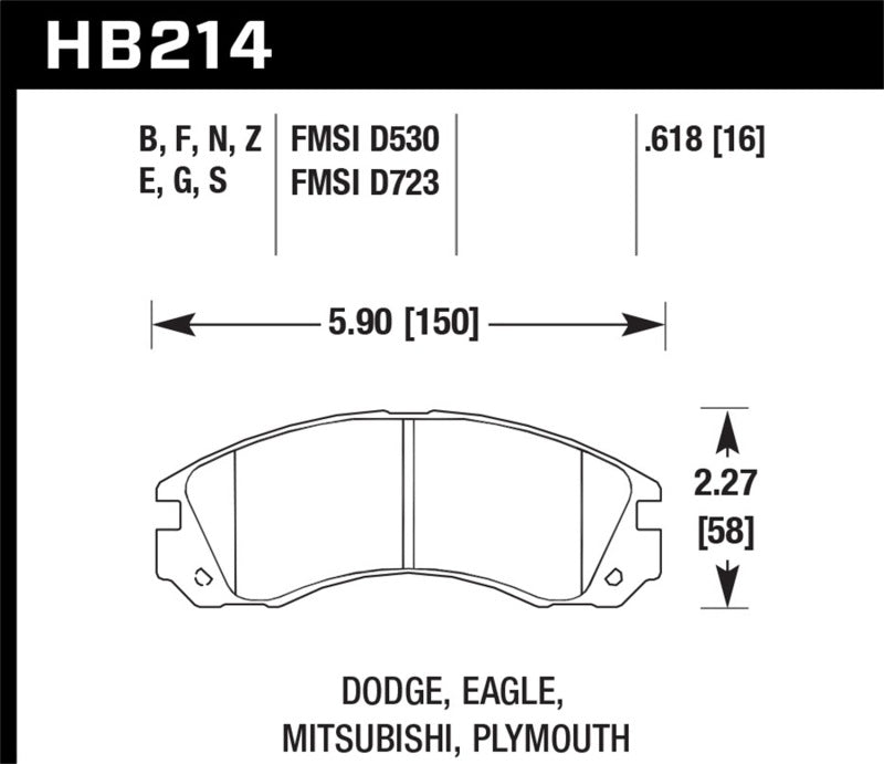 Hawk 91-96 Dodge Stealth / 91-99 Mitsubishi 3000GT / 05-06 Outlander HT-10 Race Front Brake Pads