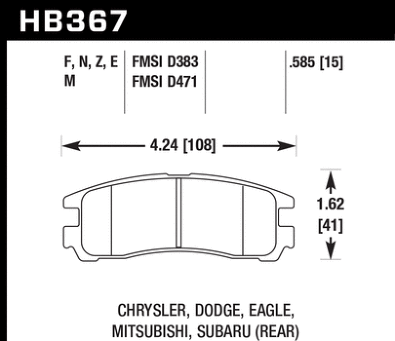 Hawk 10-12 Mitsubishi Gallant/Eclipse HP+ Street Front Brake Pads