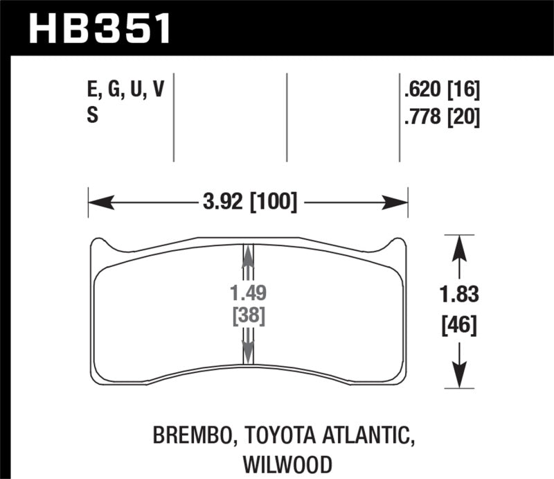 Hawk Blue 9012 Compound Brake Pads 15.748mm Thickness