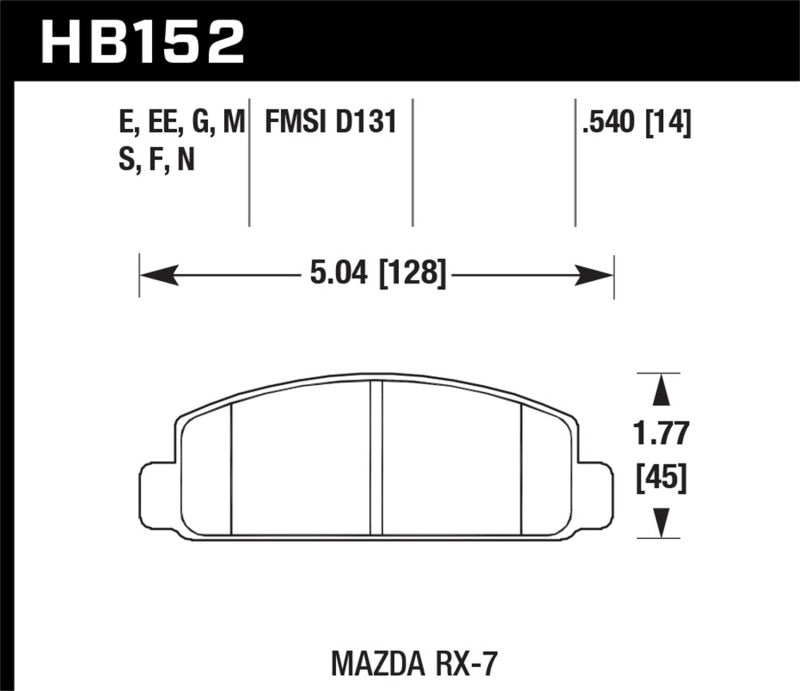 Hawk 84-91 Mazda RX-7 (4 Lug Models) Blue 42 Front Brake Pads