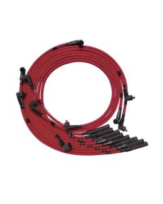 Moroso Chrysler Mopar 361/383/400/440 Str Plug Boots Non-HEI Sleeved Ultra Spark Plug Wire Set - Red