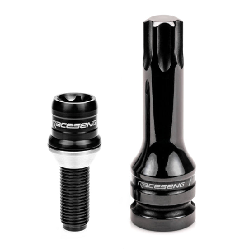 Raceseng TLR-1 Titanium Lug Bolt Set - M12x1.5mm / Conical 60 Deg. Floating Seat - Brushed Black