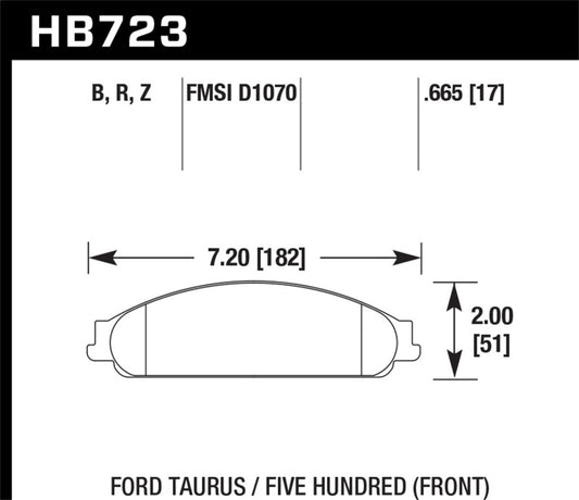 Hawk 08-09 Ford Taurus / 05-07 Ford Five Hundred Performnace Ceramic Street Front Brake Pads