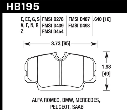 Hawk 84-92 BMW 318i / 87-93 BMW 325i (w/ Girling/ATE Calipers) Blue 42 Front Brake Pads