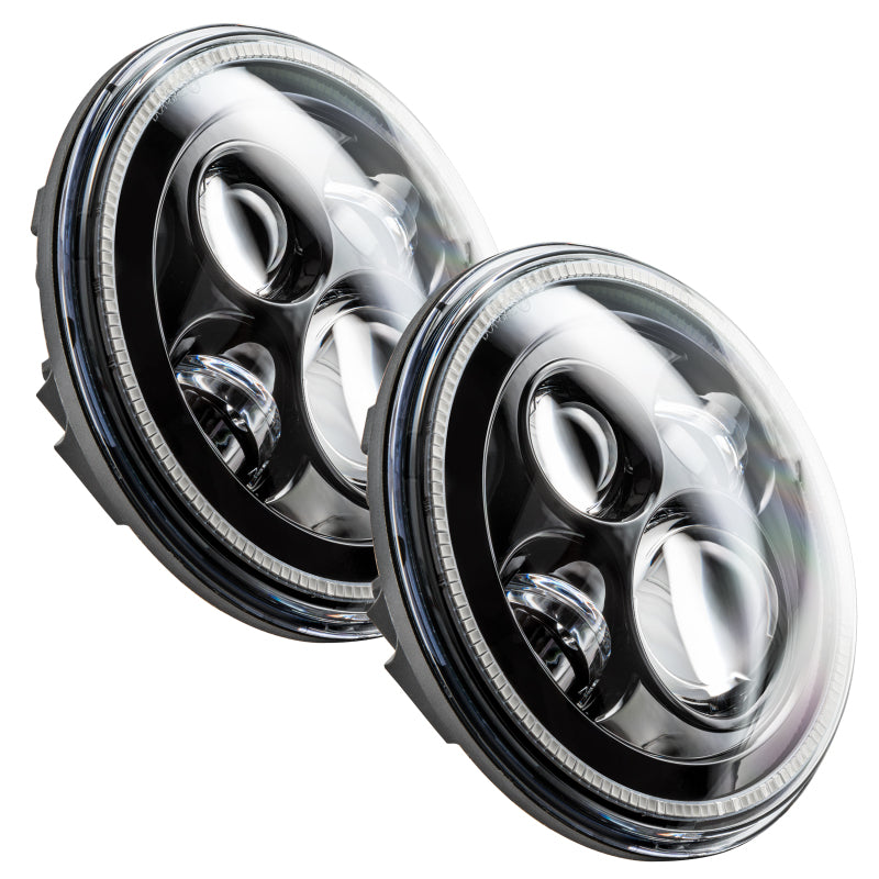 Oracle 7in High Powered LED Headlights - Black Bezel - White