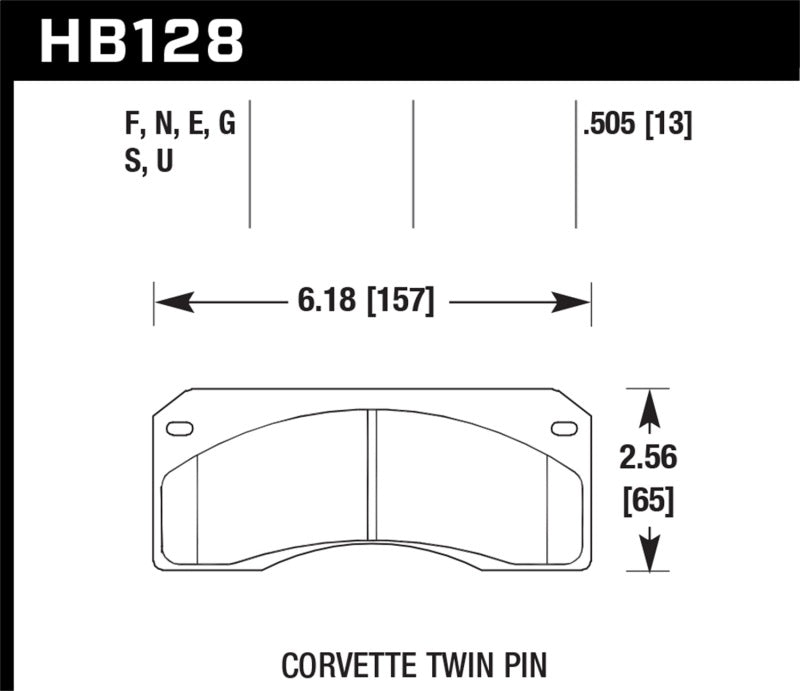 Hawk Corvette Twin Pin DTC-70 Race Brake Pads