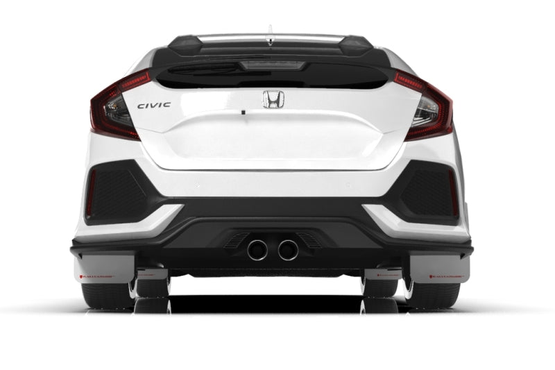 Rally Armor 17-21 Honda Civic Sport & Touring (Hatch) White UR Mud Flap w/ Red Logo