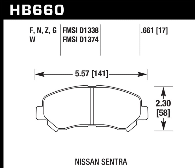 Hawk 09-10 Nissan Maxima / 08-10 Rogue / 07-09 Sentra SE-R / 10  Sentra SE-R M/T DTC-30 Motorsports