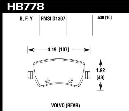 Hawk 16-17 Volvo S60/16-17 Volvo V60 LTS Street Rear Brake Pads