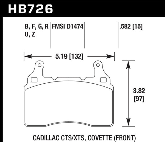 Hawk DTC-80 13-16 Chevy Camaro SS Race Front Brake Pads