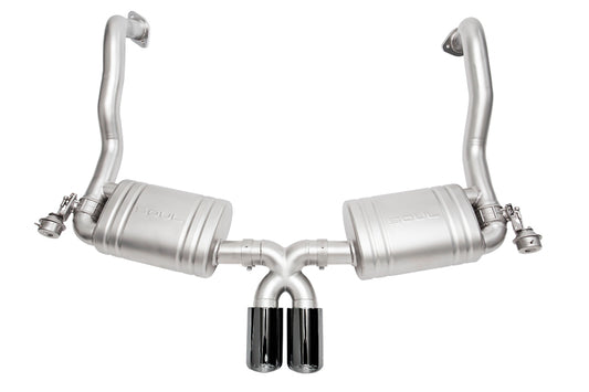 SOUL 13-16 Porsche 981 Cayman / Boxster Valved Exhaust - Black Chrome Tips