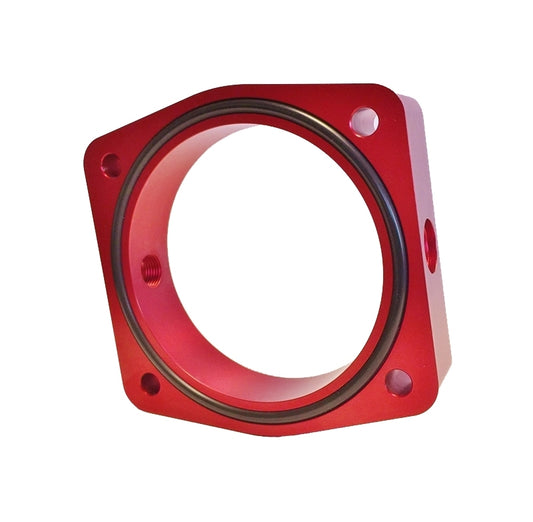 Torque Solution 03-06 Nissan 350Z / 02-09 Nissan Maxima 3.5L V6 Throttle Body Spacer (Red)