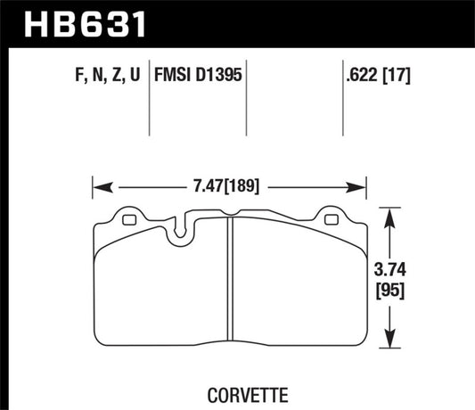 Hawk 14-15 Chevrolet Camaro 7.0L Z28 (Incl.Pad Wear Sensor) Front ER-1 Brake Pads