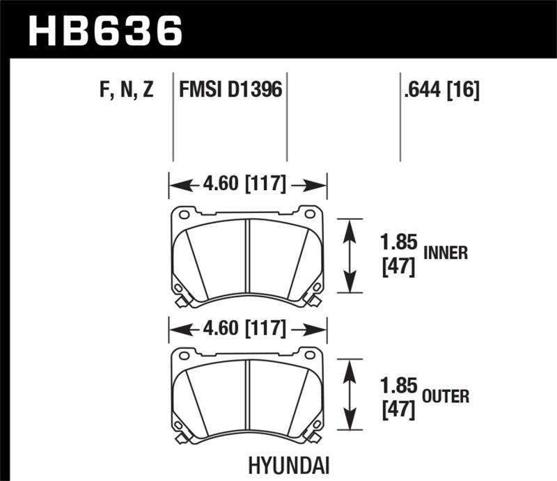 Hawk 09-10 Hyundai Genesis Sedan V8 HP+ Street Front Brake Pads