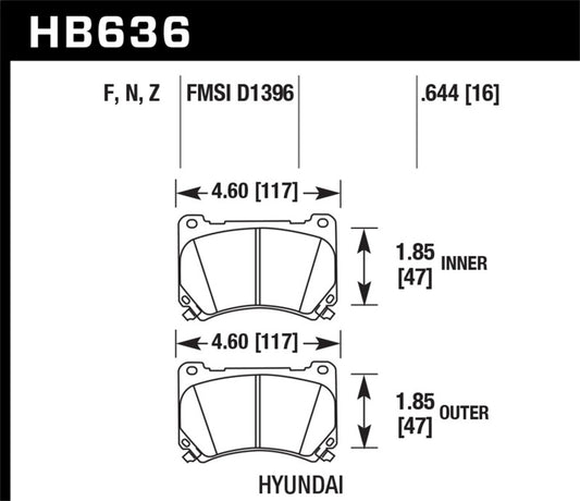 Hawk 09-10 Hyundai Genesis Sedan V8 HP+ Street Front Brake Pads