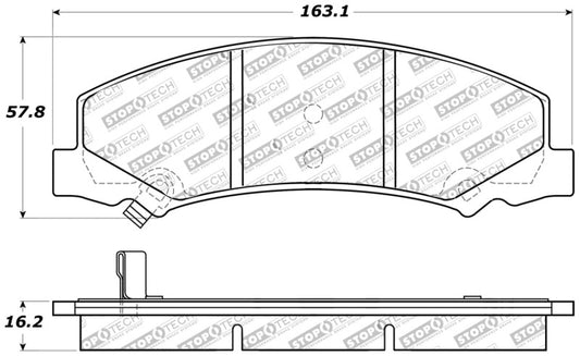 StopTech Sport Brake Pads w/Shims and Hardware - Rear