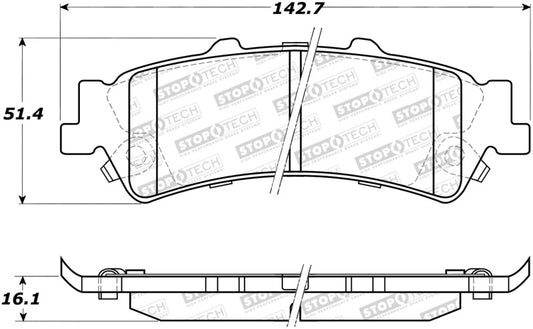 StopTech Sport Brake Pads w/Shims and Hardware - Rear