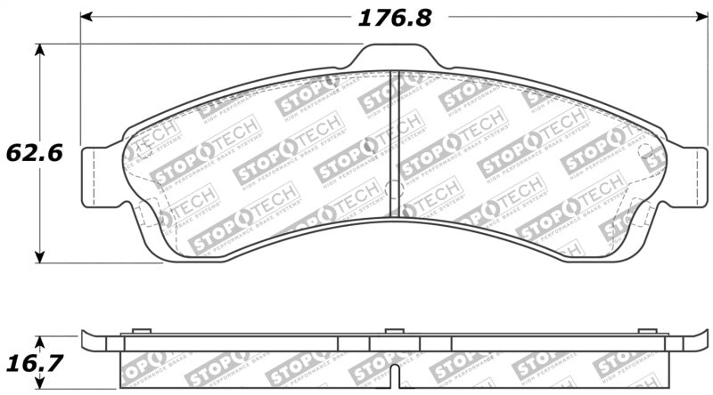 StopTech Sport Brake Pads w/Shims and Hardware - Rear