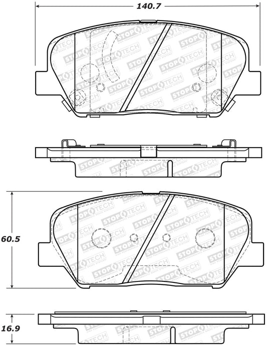 StopTech 13-15 Hyundai Veloster Turbo Street Performance Front Brake Pads