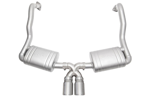 SOUL 13-16 Porsche 981 Cayman / Boxster Performance Exhaust - Slash Cut Signature Satin Tips