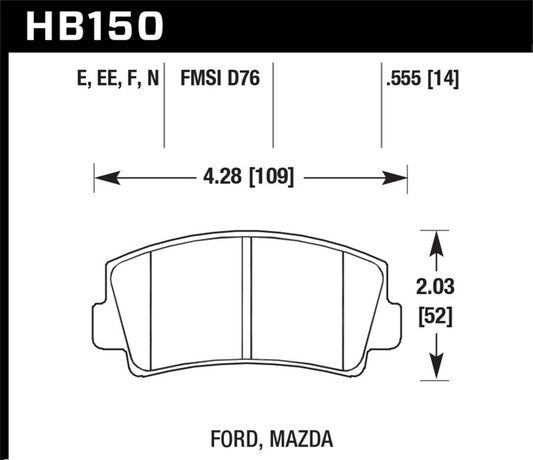 Hawk 70-74 Mazda RX-2 / 74-78 Mazda RX-4 / 79-85 Mazda RX-7 Blue 42 Front Brake Pads