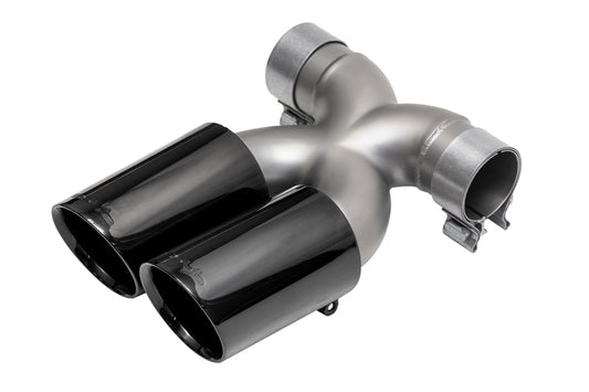 SOUL 17+ Porsche 718 Cayman / Boxster Bolt-On X-Pipe w/ Tips - Black Chrome Double Wall Tips