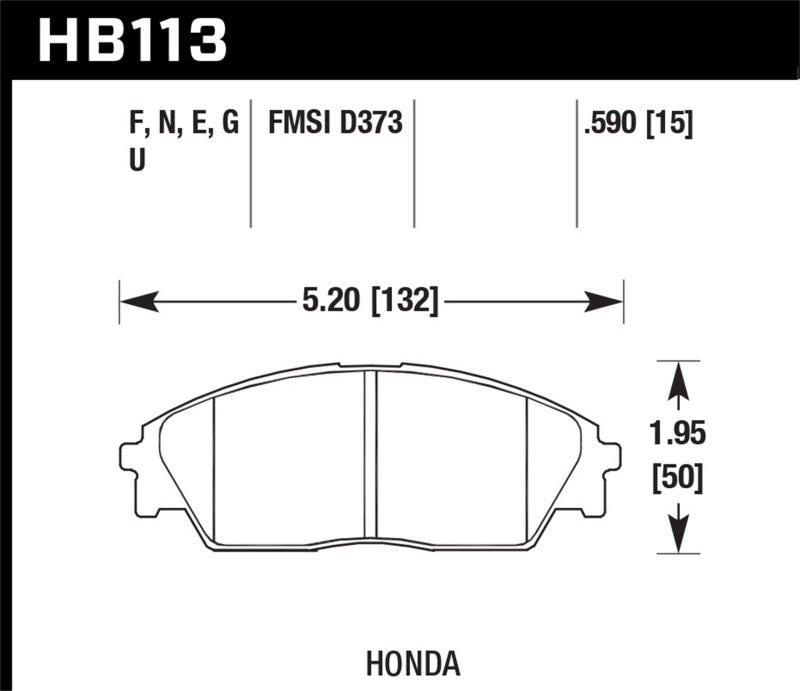 Hawk 88-91 Honda Civic 4WD / 90-91 CRX Si Blue 9012 Race Front Brake Pads