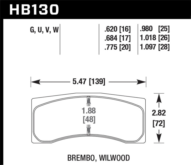 Hawk DTC-80 Brembo 28mm Race Brake Pads