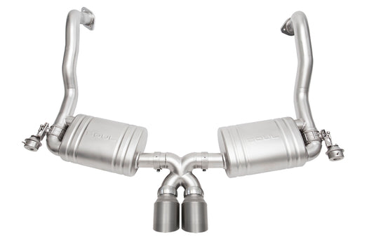 SOUL 13-16 Porsche 981 Cayman / Boxster Valved Exhaust - Slash Cut Titanium Tips