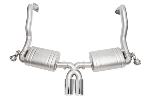 SOUL 13-16 Porsche 981 Cayman / Boxster Valved Exhaust - Polished Chrome Double Wall Tips