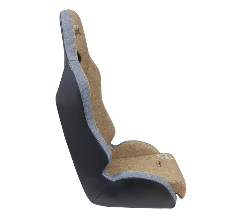 NRG Defender Seat/ Water Resistant Steel Frame Suspension - Brown w/ Gray Trim w/ Defender Logo